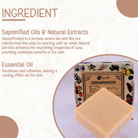 Naturalis Cedar Soap – Organic Handmade Cold-Pressed Soap Infused with Cedarwood Essential Oils – Natural, Luxury Soap for Deep Skin Nourishment, Moisturizing and Refreshing -100g pack of 2.
