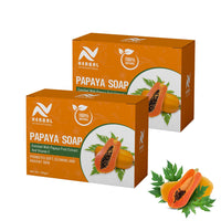 AV Herbal International Organic Papaya Face and Body Soap | Natural Papaya Herbal Soap for Glowing & Clear Skin ? Skin Brightening & Nourishing Bar (Pack Of 2)