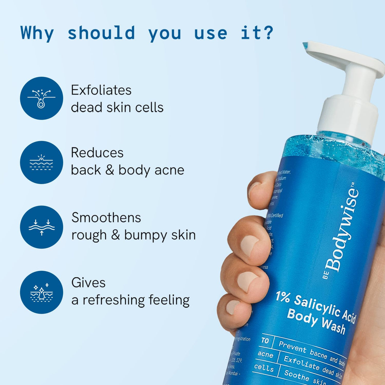 Be Bodywise 1% Salicylic Acid Body Wash & 2% Salicylic Acid Face Wash | With Allantoin & Chamomile Extract | Deep Cleanses Skin & Prevents Acne | Paraben & SLS Free | 350ml