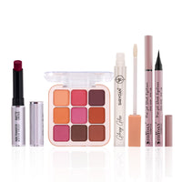 SHRYOAN Makeup Combo Set | Matte Lipstick, Eye-Liner, Lip Gloss & Eyeshadow Combo Kit | Long Lasting, For All Skin Types | 100% Vegan & Cruelty-Free (4 Items Makeup Combo in the One Set)