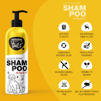 Wagging Tails Slick & Shine 5-In-1 Pet Shampoo-200 Milliliter Deodorize & Moisturise The Skin|Remove Dirt Help To Repair Damaged Hair Anti-Itching & Anti-Dandruff Deep Cleanser All Breed Dog & Cat