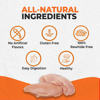 Canine Naturals Chicken Recipe Chew - Rawhide Free Dog Treats - Made from USA Raised Chicken - All-Natural and Easily Digestible - 2 Pack of 7 Inch Large Rolls for Dogs 50-75Lb 3.8 Ounce (Pack of 2)