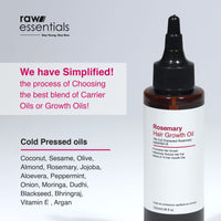 Raw Essentials Rosemary Hair Oil 120ml, Highest Grade Natural Rosemary Oil for Hair Growth, Nourishes and Strengthen Hair & Scalp, Boost Volume, Shine & Thickness.