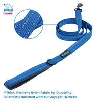 Voyager Step-in Lock Dog Harness w Reflective Dog Leash Combo Set with Neoprene Handle 5ft - Supports Small, Medium and Large Breed Puppies/Cats by Best Pet Supplies - Royal Blue, XL Harness Leash Set (Royal Blue) XL (Chest: 23 - 28