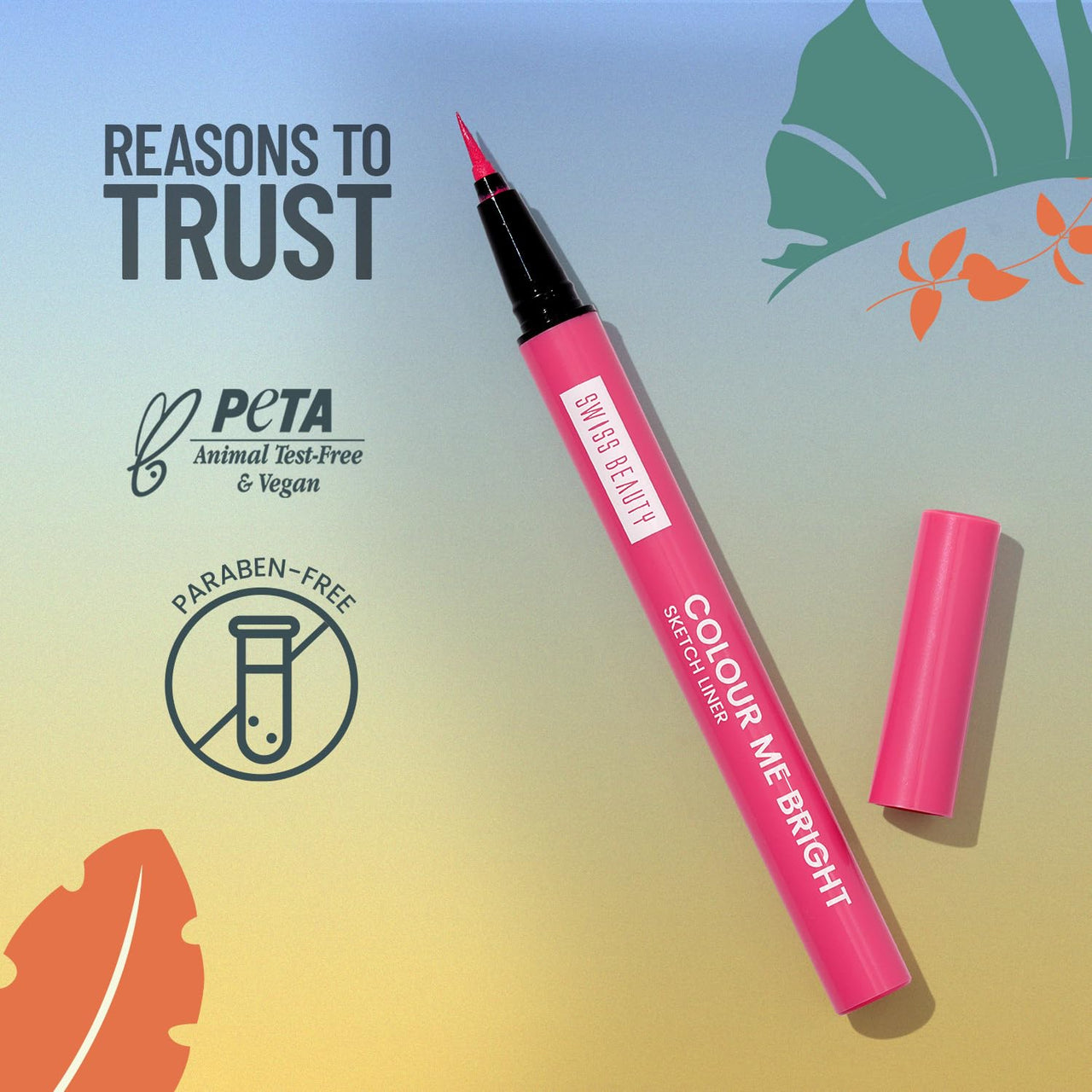 Swiss Beauty Colour Me Bright Matte finish Sketch Eyeliner with soft pen tip applicator | Quick Drying | Waterproof, smudge-proof eyeliner | Shade - Basic White, 0.7ml