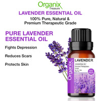 Organix Treasure Lavender Essential Oil for Relaxation, Sleep, Tension Relief, Hair Growth, Skin Care, Fragrance, (15ml)