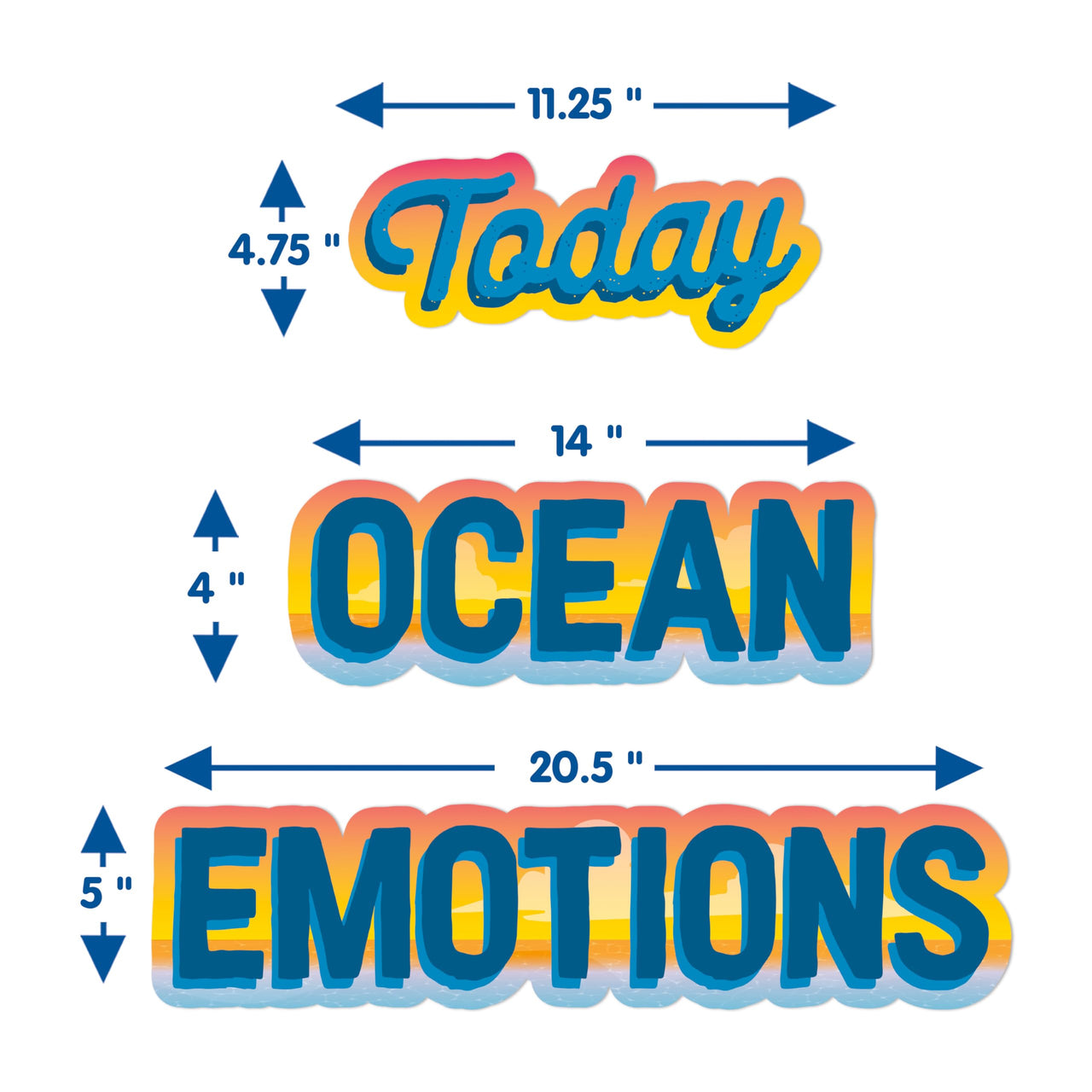 Eureka Seas The Day Ocean of Emotions Mini Bulletin Board Set and Classroom Decorations for Teachers, 31 Pieces
