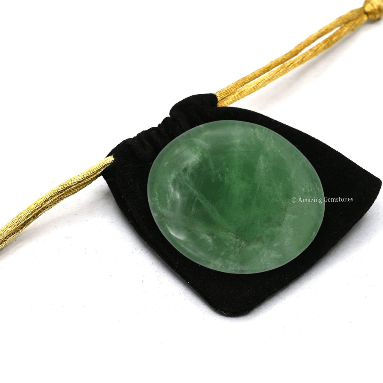 Green Fluorite Palm Stone - Pocket Massage Worry Stone for Natural Body Chakra Balancing, Reiki Healing and Crystal Grid Green Fluorite