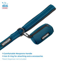Voyager Step-in Air All Weather Mesh Harness and Reflective Dog 5 ft Leash Combo with Neoprene Handle, for Small, Medium and Large Breed Puppies by Best Pet Supplies - Blue/Black Trim, Small Harness Leash Bundle (Blue/Black Trim) S (Chest: 14.5 - 16