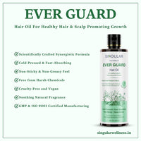 Singular Ever Guard Hair Oil for Men & Women | Hair Growth & Hair Fall Control | Cold-Pressed Blend of Argan, Almond, Bhringraj, Rosemary Oil & Vitamin E (200 ml)