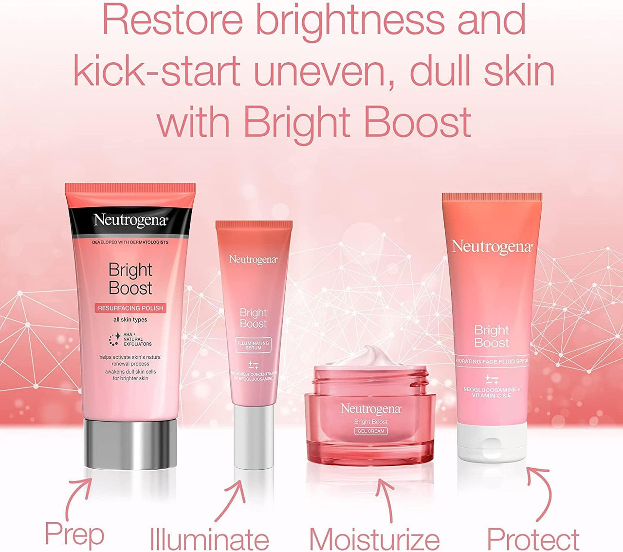 Neutrogena Bright Boost Resurfacing Micro Polish Facial Exfoliator with Glycolic and Mandelic AHAs, Gentle Skin Resurfacing Face Cleanser for Bright & Smooth Skin, 2.6 fl. oz 75ml