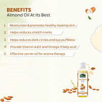 INDUS VALLEY Roghan Badam Sweet Almond Oil for Hair & Skin No Mineral Oil & Sulphate - Set of 2 (100ml*2=200ml)
