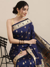 Pandadi Saree Women's  Paithani Silk Saree With Blouse Piece
