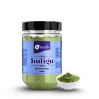 Naturalis Indigo Powder for Hair Black | Indigo Powder 200 Grams - Natural Hair Colouring | No Added Colors - Plant Based Hair Color Leaf | Vibrant & Nourishing