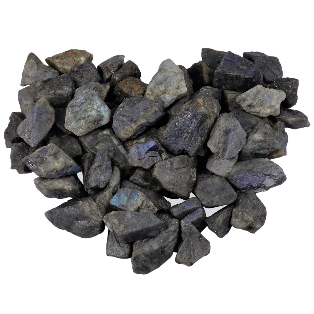 mookaitedecor 1 lb Bulk Natural Labradorite Raw Crystals Rough Stones for Tumbling,Cabbing,Polishing,Wire Wrapping,Wicca & Reiki Crystal Healing Labradorite(1"-1.5")