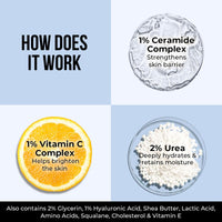 Dr. Sheth's Ceramide & Vitamin C Moisturizing Cream|For Dry To Very Dry Skin|Brightens & Strengthens Skin Barrier|48Hr Deep Hydration|Non Sticky|Biomimetic Ingredients|For Men & Women's |50G