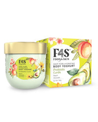 F4S FoodforSkin Body Butter For Skin, Deep Pore Hydration Yoghurt | Superfoods Avocado & Peach Moisturizer |Probiotic Ingredients |Winter Hydration, Skin Repair, Anti-ageing & Glow |All Skin-200 ml