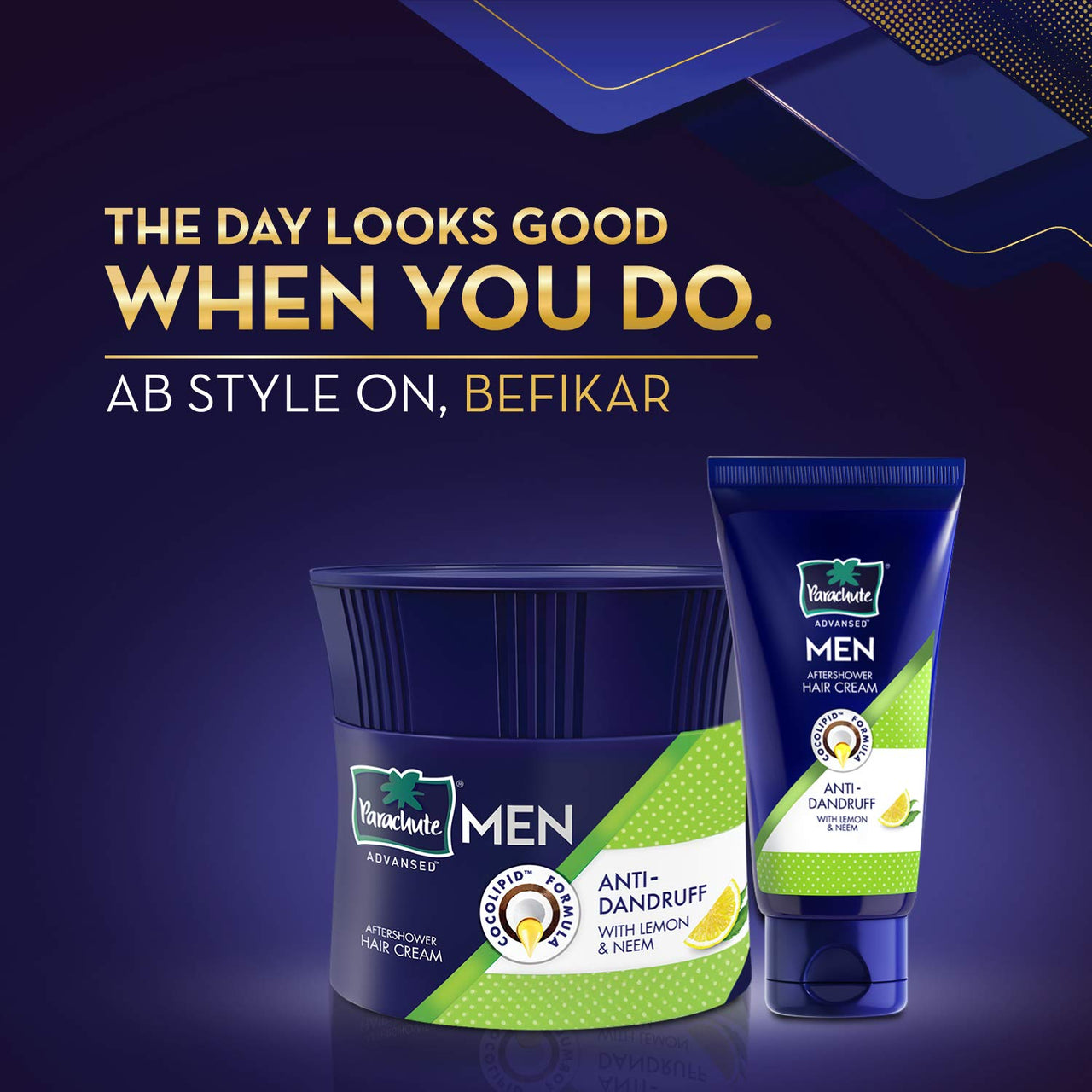 Parachute Advansed Ayurvedic Hot Oil, Warming Coconut Hair Oil, 400 ml + 90 ml & Hair Cream for Men, 100ml | Anti Dandruff | After Shower | Non Sticky Oil Replacement