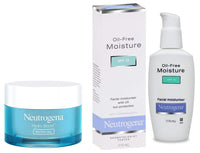 Neutrogena Hydro Boost Hyaluronic Acid Hydrating Water Gel Daily Face Moisturizer For All Skin Types, 50g & Neutrogena Oil Free Face Moisture SPF 15 For Normal To Oily Skin, 115ml