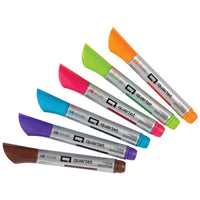Quartet Glass Board Dry Erase Markers, Premium, Bullet Tip, Assorted Colors, 6 Pack (79556) 6 Count (Pack of 1)