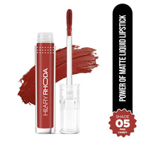 Hilary Rhoda Power Of Matte Liquid Lipstick | Buildable Colour | Long Lasting & Matte Finish | Lightweight & Non-Drying Formula | Smudge Proof & Non-Transferable | 3ml (Pink Candy - Shade 05)