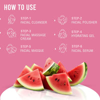 Glamveda Watermelon & Collagen Anti Aging & Skin Firming Facial kit | DIY Facial Kit For Women | No Paraben, SLS | 40gm