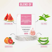 Glamveda Watermelon & Collagen Anti Aging & Skin Firming Facial kit | DIY Facial Kit For Women | No Paraben, SLS | 40gm