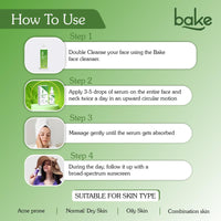 BAKE 2% Salicylic Acid Face Serum for Active Acne, Blackheads & Whiteheads with Niacinamide | Fades Acne Marks, Controls Sebum Production | For Women & Men | 30ml