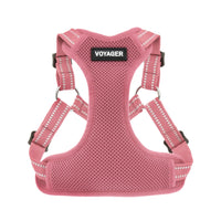 Best Pet Supplies Voyager Adjustable Dog Harness with Reflective Stripes for Walking, Jogging, Heavy-Duty Full Body No Pull Vest with Leash D-Ring, Breathable All-Weather - Harness (Pink), S