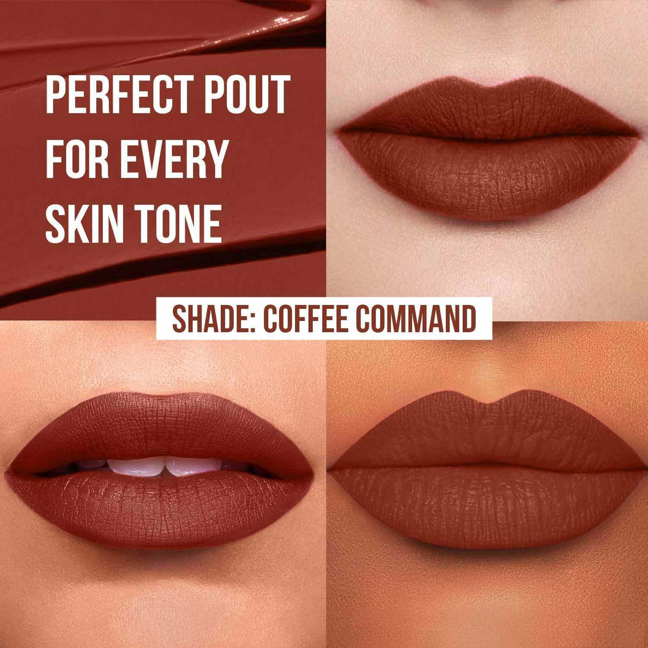 Insight Cosmetics Non Transfer Liquid Lipstick |Matte Texture|12Hrs Waterproof|Smudge Proof |Toxic Free |Vegan|Longwear, 4ml (11 Coffee Command, 4 ml)