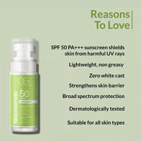 OG BEAUTY SCIENCE SPF 50 PA+++ Sunscreen | 5% Niacinamide & 3% Cica | Broad Spectrum UV Protection | Soothing & Hydrating | Dermatologically Tested | 50ml