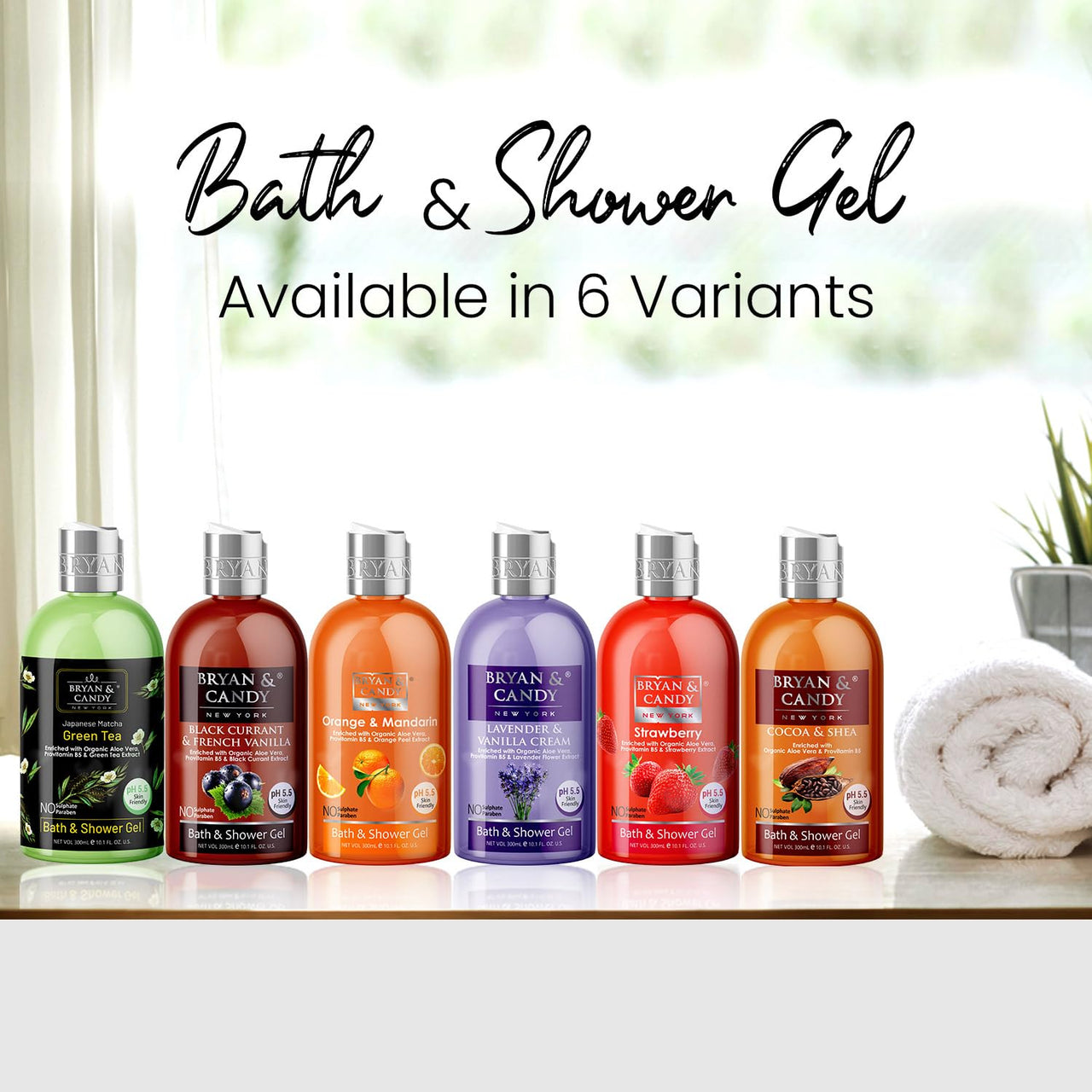 Bryan & Candy Shower Gel with Aloe Vera. Gentle, Moisturizing Body Wash for Soft, Supple Skin (Orange Shower Gel, 300ml)