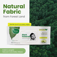 Mother Sparsh Natural Care Baby Wipes I 100% Plant Made Fabric From Forest Land | Fresh+Cleanse (with Cucumber) Plant Powered Wet Wipes For Baby I Cotton Cloth Like Bigger Sheets | 60 Pcs (Pack of 2)