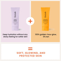 Foxtale Healthy Glow Combo for Soft and Hydrated Skin and a Healthy Golden Glow with Nourishing Moisturizer - 50 ml and Glow Sunscreen - 50 ml, For All Skin Types, Men & Women