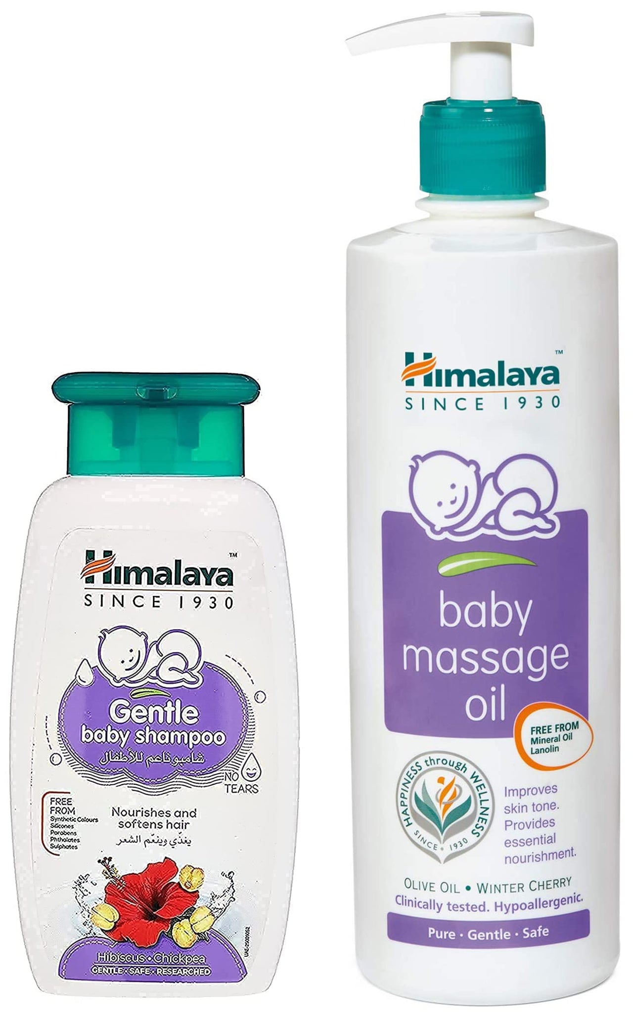 Himalaya Face Body Oil Baby Massage Oil For All Skin Types (500 ML) & Himalaya Gentle Baby Shampoo (200ml)