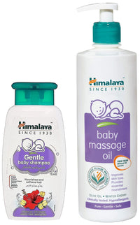 Himalaya Face Body Oil Baby Massage Oil For All Skin Types (500 ML) & Himalaya Gentle Baby Shampoo (200ml)