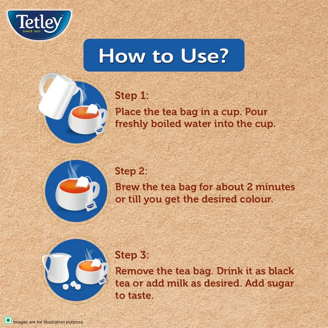Tetley Original Black Tea - 250 Tea Bags, 425 grams, Pack of 1