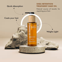 Beauty Garage Shea Retention Treatment Set (Retention Treatment Shampoo 300ml + Retention Treatment Conditioner 300ml + Retention Treatment Hair Oil 50)