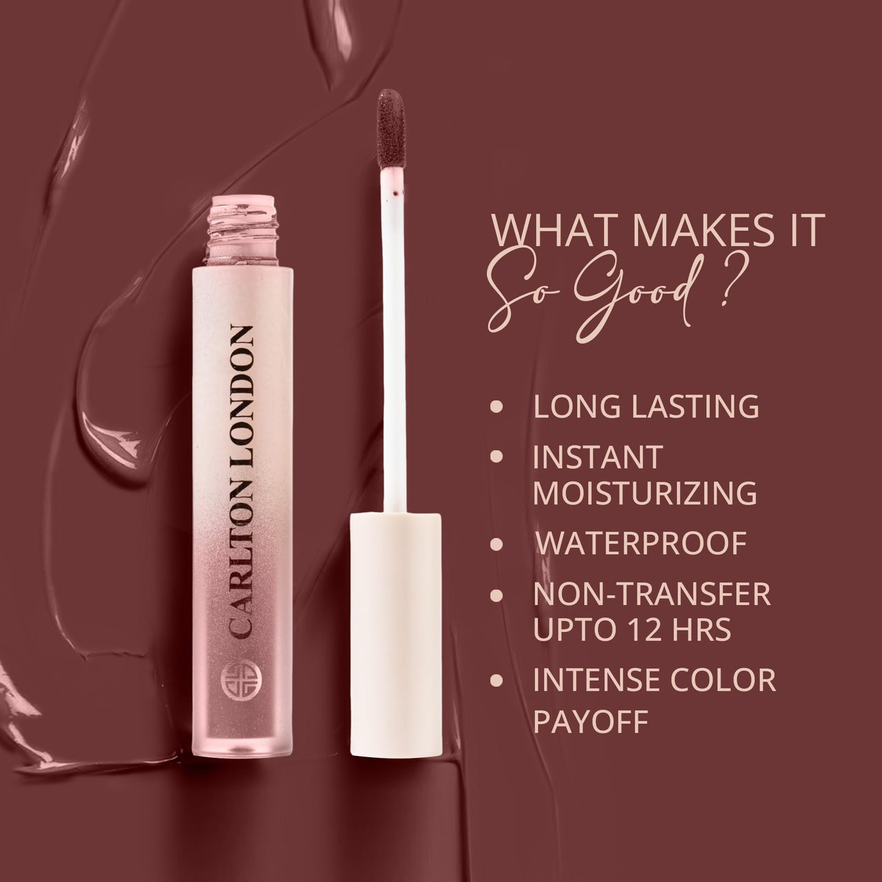 Carlton London Liquid Matte Chuffed Kiss Mocha Me Lipsticks |Enriched with Vitamin E, Avocado Oil | Matte Finish, Non-Sticky and Non-Drying | Upto 12 Hrs- 3ML (Mocha me)