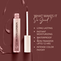 Carlton London Liquid Matte Chuffed Kiss Mocha Me Lipsticks |Enriched with Vitamin E, Avocado Oil | Matte Finish, Non-Sticky and Non-Drying | Upto 12 Hrs- 3ML (Mocha me)