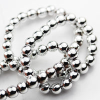 Hematite Balls Beads for Making Jewelry Bracelet Energy Healing Crystals Jewelry Chakra Crystal Jewerly Beading Supplies Colored Silver Hematite 6mm 15.5inch About58-60 Beads