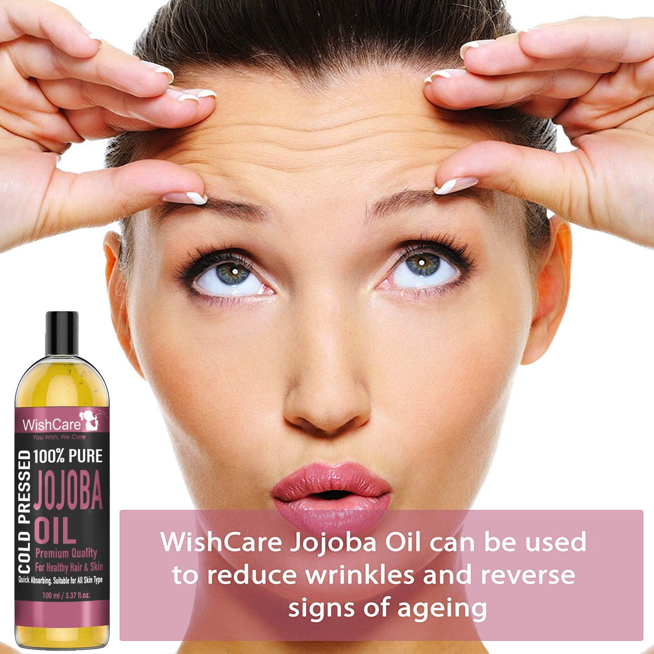 WishCare Pure Cold Pressed Natural Unrefined Jojoba Oil - Moisturizer For Skin, Hair and Nails, 100 ml (Pack of 2)