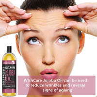 WishCare Pure Cold Pressed Natural Unrefined Jojoba Oil - Moisturizer For Skin, Hair and Nails, 100 ml (Pack of 2)