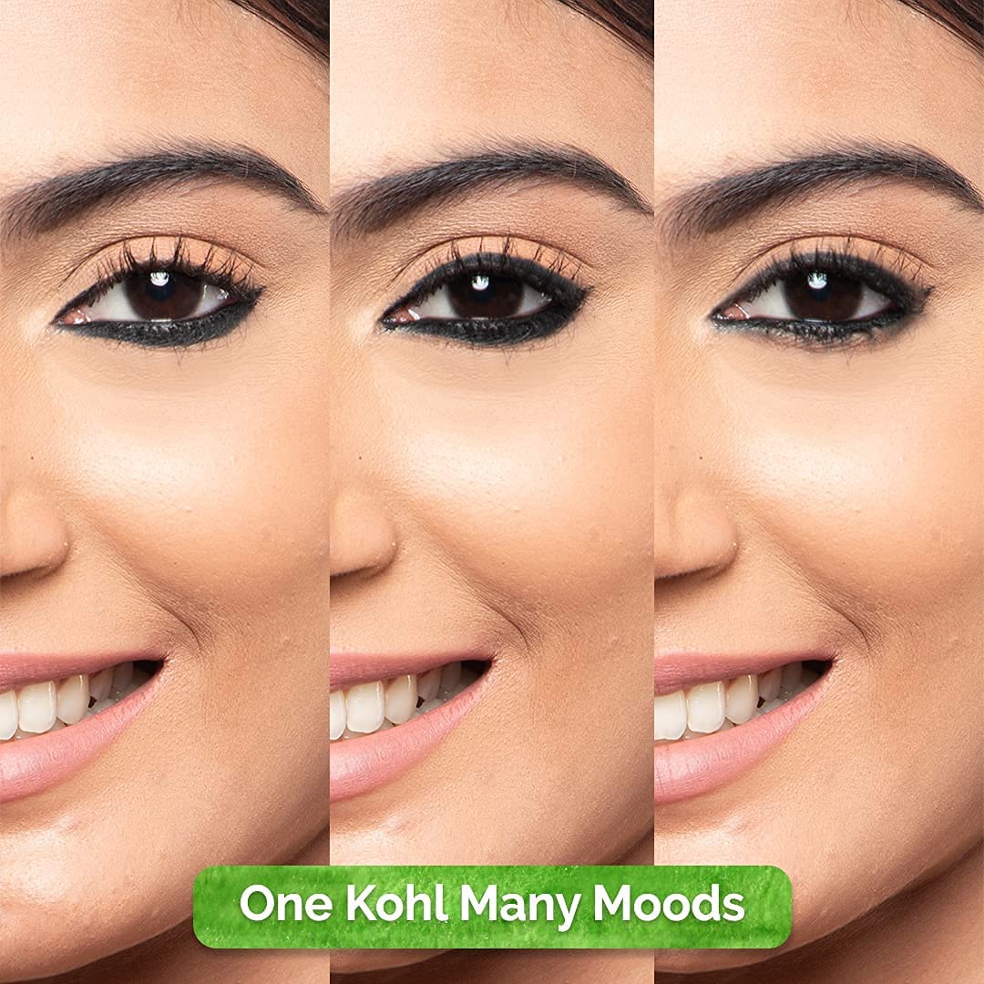 Mamaearth Charcoal Black Long Stay Matte Kajal Kohl Pencil With Castor Oil and Chamomile For 11-Hour Smudge-free Stay with Sharpener - 2.4 g (Pack of 2)