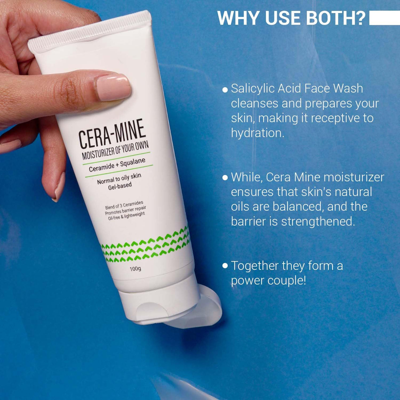 Sotrue Ceramide Gel Face Moisturizer & 2% Salicylic Acid Face Wash + AHA Combo | Acne Prone Skin, Excess Oil, Pimples | For All Skin Types