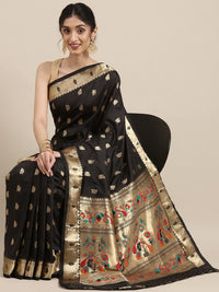 Pandadi Saree Women's  Paithani Silk Saree With Blouse Piece
