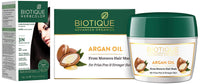 Biotique Bio Herbcolor Conditioning Hair Color, 50g + 110ml - Darkest Brown 3N (Pack of 1) & Biotique Argan Oil Hair Mask from Morocco (Ideal for Frizz -Free and Stronger Hair), 175g