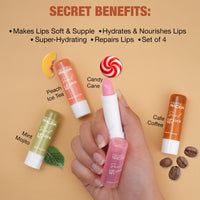 Hilary Rhoda Secret Lip Lock Set | Infused with Rapeseed Oil | Super-Hydrating Lip Balm & Repairs Lips | Cruelty-Free | Keeps Lips Soft & Supple | Set of 4 | 2.6g*4, Multicolor
