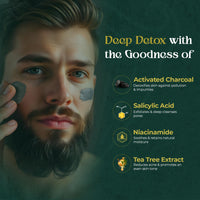 BOHEM Anti Acne Activated Charcoal Face Wash for Oily & Acne Prone Skin | 100ml x 2 | Tea Tree Extract & Vitamin E for Oil Free Pollution Defense, De Tan & Detox | Facewash for Men | All Skin Types