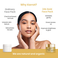 Karrot Natural Skincare 24K Gold Face Pack for Bright and Glowing Skin, Hydrates and Replenishes Cell Growth, Contains Avocado Oil, Sandalwood, Honey, For Women and Men, All Skin Types, 100gms
